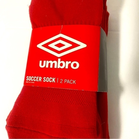 UMBRO SOCCER SOCKS YOUTH 2 PACK UNISEX RED MEDIUM GAME-DAY NWT - Picture 1 of 3